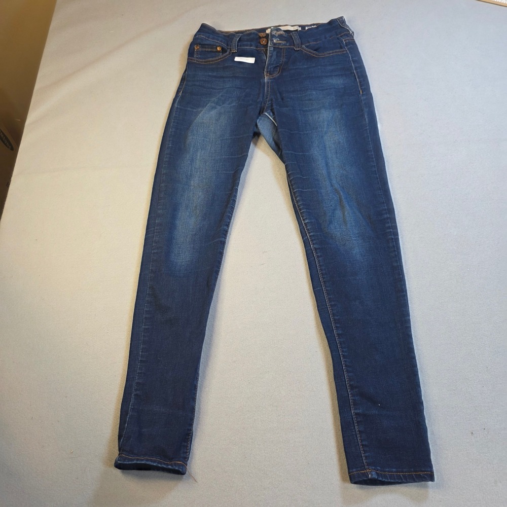 Harper High Rise Skinny Jeans Dark Wash Distressed Faded Denim 27